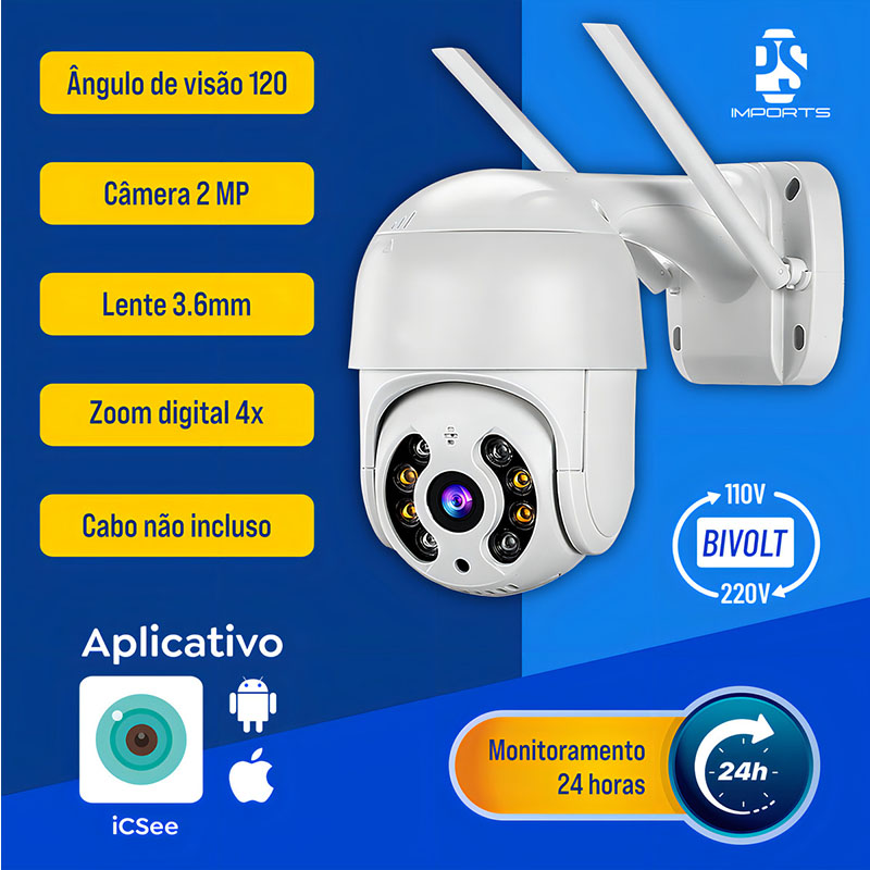 Kit com 2 Câmeras IP Wi-Fi iCSee – Uso Externo - Imagem 2